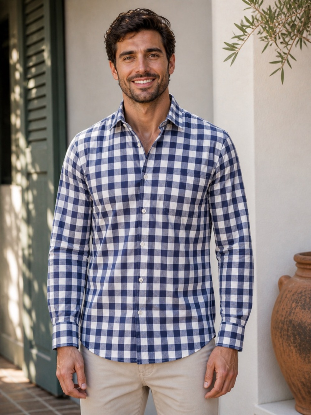 Tommy Bahama Island Modern Fit Button Down - Size L - 100% Cotton -  Navy/White🌴